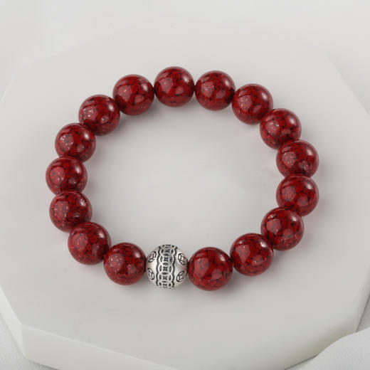 【宏艺珠宝】宝泉永富·足银晶体朱砂手串 商品图1