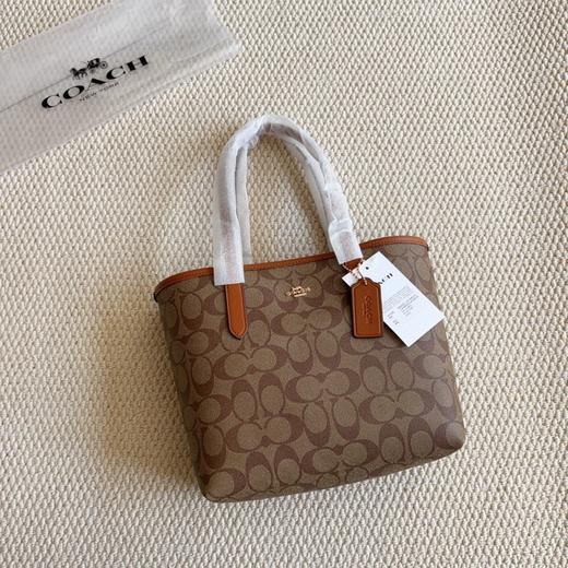 COA女包新款托特包经典老花双面购物袋通勤单肩菜篮子手提包 商品图3