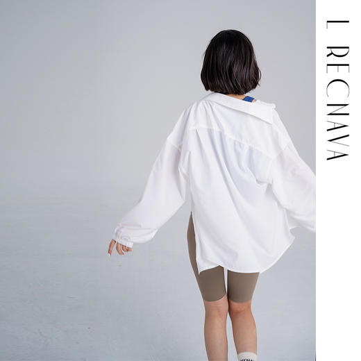 【UPF 50+防晒】薄如蝉翼 轻薄透气速干衬衫 前片可系结 松紧袖口上衣外套 商品图4