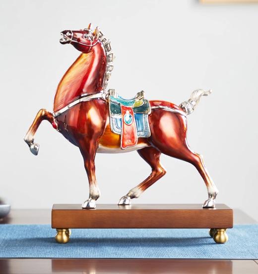 【彼达思】珐琅彩马到成功金属马工艺品摆件客厅酒柜桌面装饰品商务乔迁礼品 商品图0