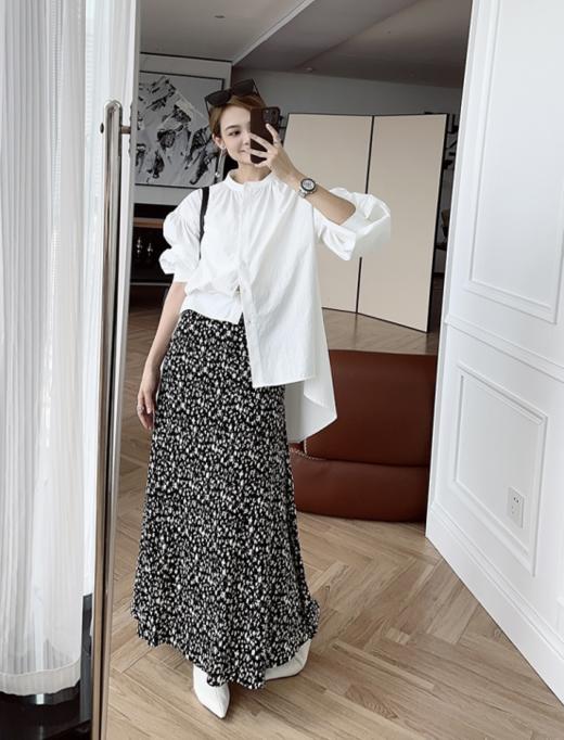 🌳【法国高级繁花压褶碎花半身裙】✅进口机压褶，褶皱裙摆🌈 ✅定制印花面料，超强肌理感，自然垂坠 商品图0