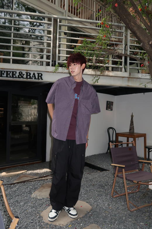 W429322174复古格子短袖衬衫 商品图7