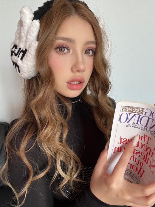 woolilens 半年抛 法国影后/美国超模 粉/棕 14.2mm 美瞳两片装 融瞳虹膜混血 商品图4