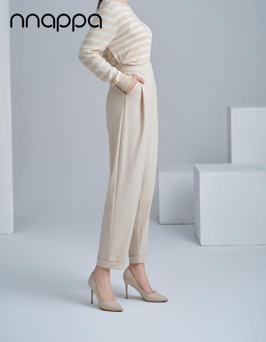 锦纶冰凉斜纹时尚翻边直筒裤PA37355 商品图2