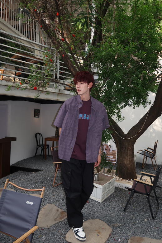 W429322174复古格子短袖衬衫 商品图8