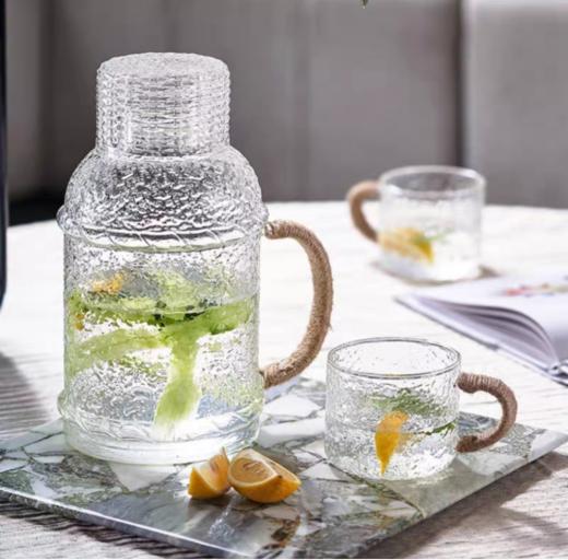 🍹【慕系MUXI复古麻绳冷水壶】🔺采用高硼硅耐热玻璃材质，纯手工制作🔥 🔺创意麻绳手衬托的水壶更加精致独特🌈 商品图1