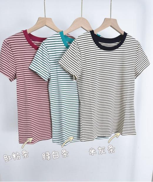 👍【美yang同款‼封神条纹款T恤】🌸1.肌理感面料更加有质感💥 正反两面都超舒服🏄🏻 商品图3