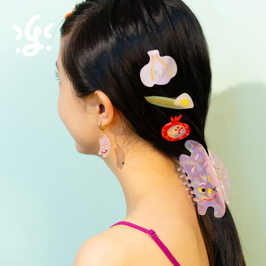 古古楽gugu端午发饰醋酸材质原创设计抓夹耳饰成人儿童 商品图0