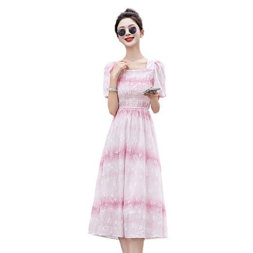 TZF-2024年夏季上新气质时尚法式浪漫轻奢高级感中长款渐变色仙女裙 商品图4