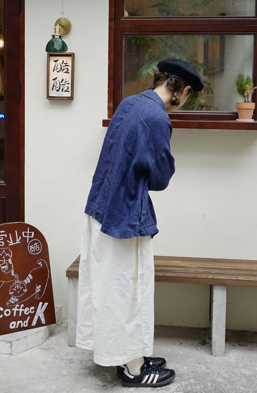 ALBUM DI FAMIGLIA 蓝染亚麻宽松西装外套 商品图3