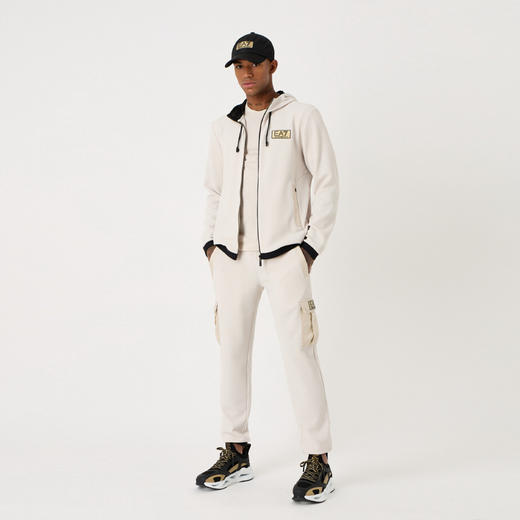 EMPORIO ARMANI EA7 阿玛尼 男士 EA7 徽标印花棉质圆领短袖T恤 米色 3DPT07 PJM9Z 1946 商品图3