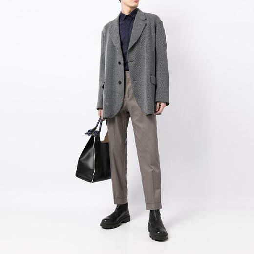 EMPORIO ARMANI 阿玛尼 男士金属徽标弹力棉质休闲裤 灰褐色 8N1PN6 1NK0Z 0144 商品图3