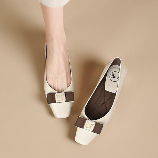 品质好货 | Safiya/索菲娅2024春方头粗跟复古优雅浅口单鞋 SF41111705 商品图1