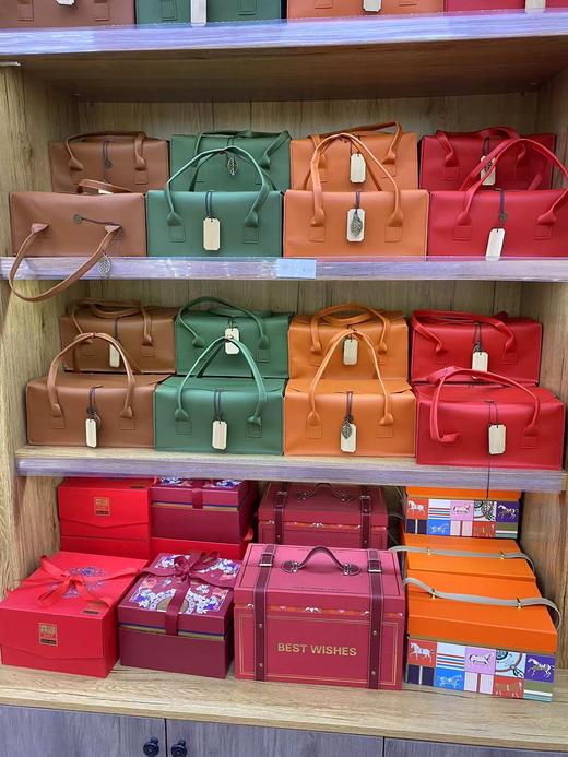 皮质手提礼盒红色/青色 商品图0