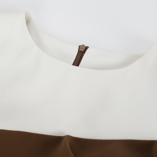 PF856斯尔丽2024新款OL高级白领撞色拼接设计感斜肩版荷叶边大摆连衣裙 商品图4