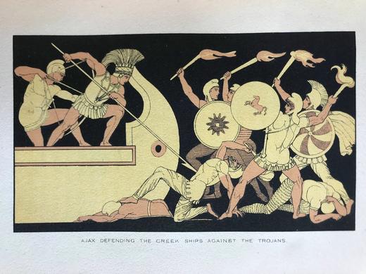 1878年 荷马史诗故事集 24幅插图 漆布精装32开 商品图11