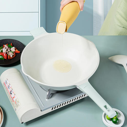 Debo德铂炒锅不粘锅无涂层炒菜锅有钛家用电磁炉燃气灶专用 卡姆洛 商品图7