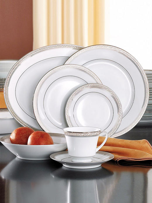 Noritake则武 CRESTWOOD欧式家用白瓷餐具套装私人会所高端盘子 商品图0