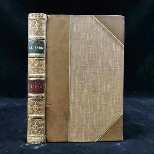 含藏书票！1834年 塞缪尔·洛弗《爱尔兰传奇与故事集》 14幅版画插图 真皮精装36开 商品图0