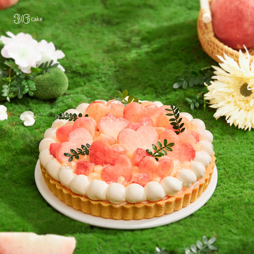 爱心蜜桃芝士挞，可选8 英寸 商品图0
