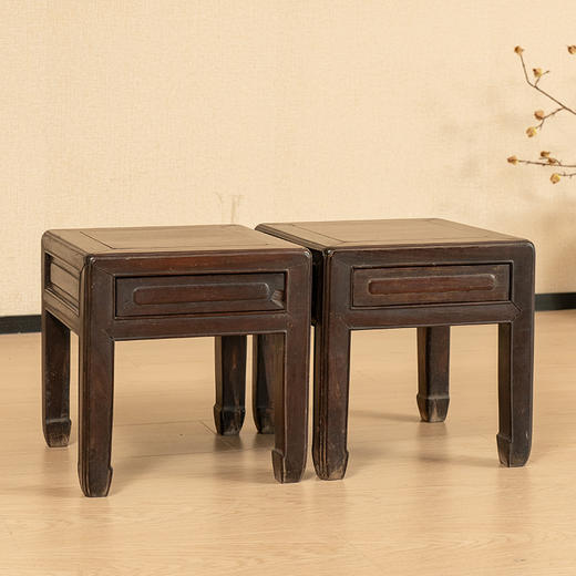 清 红木带屉四面平方凳（一对） 商品图4