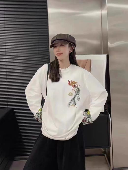 清仓促（微脏）~2563国风重工刺绣中长60%棉小衫上衣-喜出 商品图0