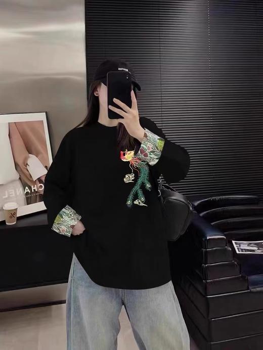 清仓促（微脏）~2563国风重工刺绣中长60%棉小衫上衣-喜出 商品图1