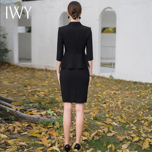 IWY/高端黑色西装半裙职业女裙套装西装裙夏七分袖气质优雅CS1984 商品图3