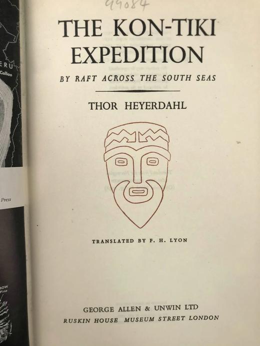 1950年 托尔·海尔达尔《孤筏重洋》 18幅插图 布面精装大32开 商品图2