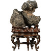清 灵璧石狮形文房赏石（红木座） 商品缩略图5
