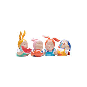 稀奇艺术 《表情包》吃瓜兔比比办公室可爱多巴胺雕塑摆件创意礼品