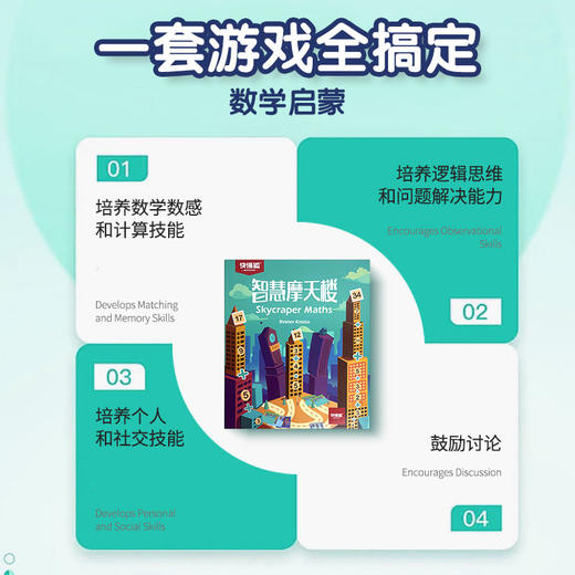 SKYscraper Math智慧摩天楼培养数数和计算能力儿童益智互动桌游玩具3-9岁 商品图1