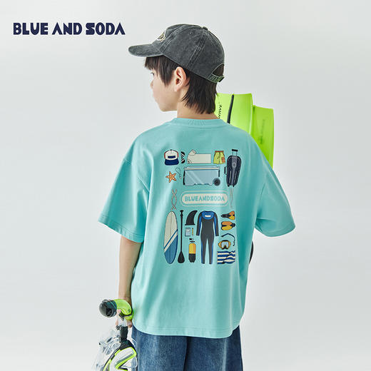 蓝汽水 859B24436 印花短袖T恤 商品图1