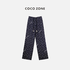 COCO ZONE"碎花裤”夏季高级感印花休闲裤时尚宽松显瘦简约直筒裤CC1B1088