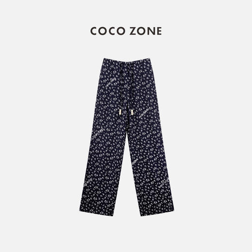 COCO ZONE"碎花裤”夏季高级感印花休闲裤时尚宽松显瘦简约直筒裤CC1B1088 商品图0