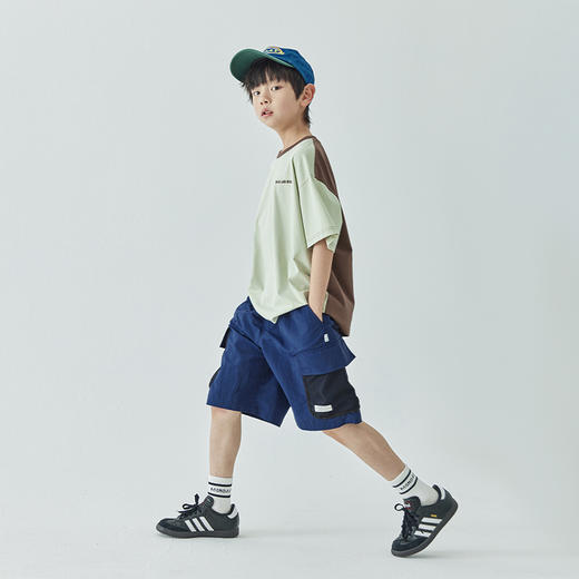 蓝汽水 851B24424 五分拼色短裤 商品图5