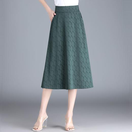 TZW-2024年春夏加长版提花布料遮肉显瘦垂感半身裙中长款A字裙 商品图6