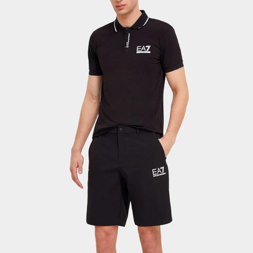 EMPORIO ARMANI EA7 阿玛尼 男士 EA7 徽标印花休闲短裤 黑色 3DPS02 PNFTZ 1200 商品图1
