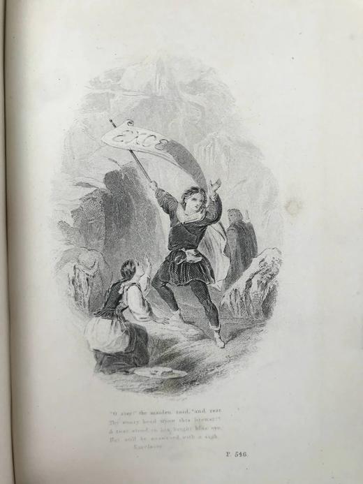 约19世纪后期 朗费罗诗集 6幅钢版画插图 漆布精装32开 商品图10