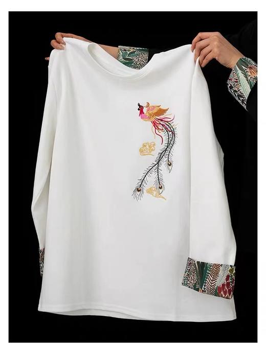 清仓促（微脏）~2563国风重工刺绣中长60%棉小衫上衣-喜出 商品图2