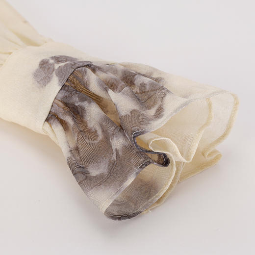 PF268斯尔丽2024新款晕染效果机理质感时尚气质复古飘带长袖上衣 商品图5