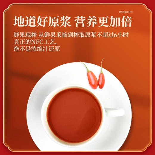 昭君红有机鲜枸杞原浆 NFC红枸杞原液30ml*10袋装 商品图3
