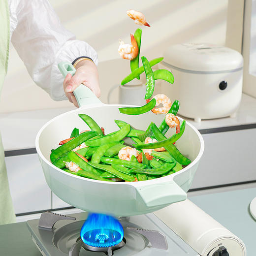 Debo德铂煎锅炒锅有钛不粘锅平底家用炒菜锅少油烟炉灶通用 费利昂 商品图3