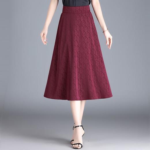 TZW-2024年春夏加长版提花布料遮肉显瘦垂感半身裙中长款A字裙 商品图5