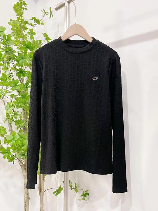 1-8869提花长袖暗纹小衫上衣-喜出 商品图0