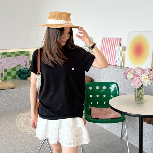 夏日折扣 2405223   凯旋门双C小刺绣T恤 商品图1