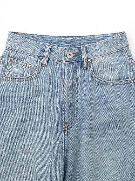 COCO ZONE”男朋友裤“2024美式复古破洞牛仔裤显瘦百搭直筒长裤CC1B1109 商品图6