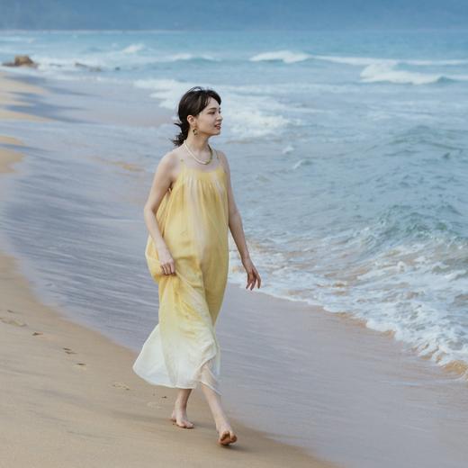 绽放旅行女装368+308朵/海边度假穿搭连衣裙苎麻手工蓝染苏木盘扣吊带 商品图0