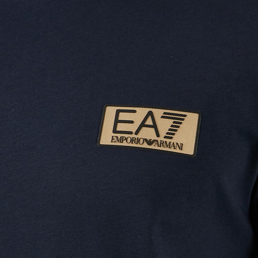 EMPORIO ARMANI EA7 阿玛尼 男士 EA7 徽标印花棉质圆领短袖T恤 蓝色 3DPT07 PJM9Z 1554 商品图2