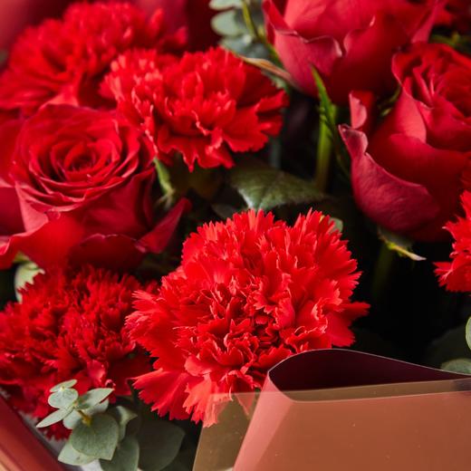 【母亲节】恩逾慈母 红康乃馨玫瑰花束 商品图1